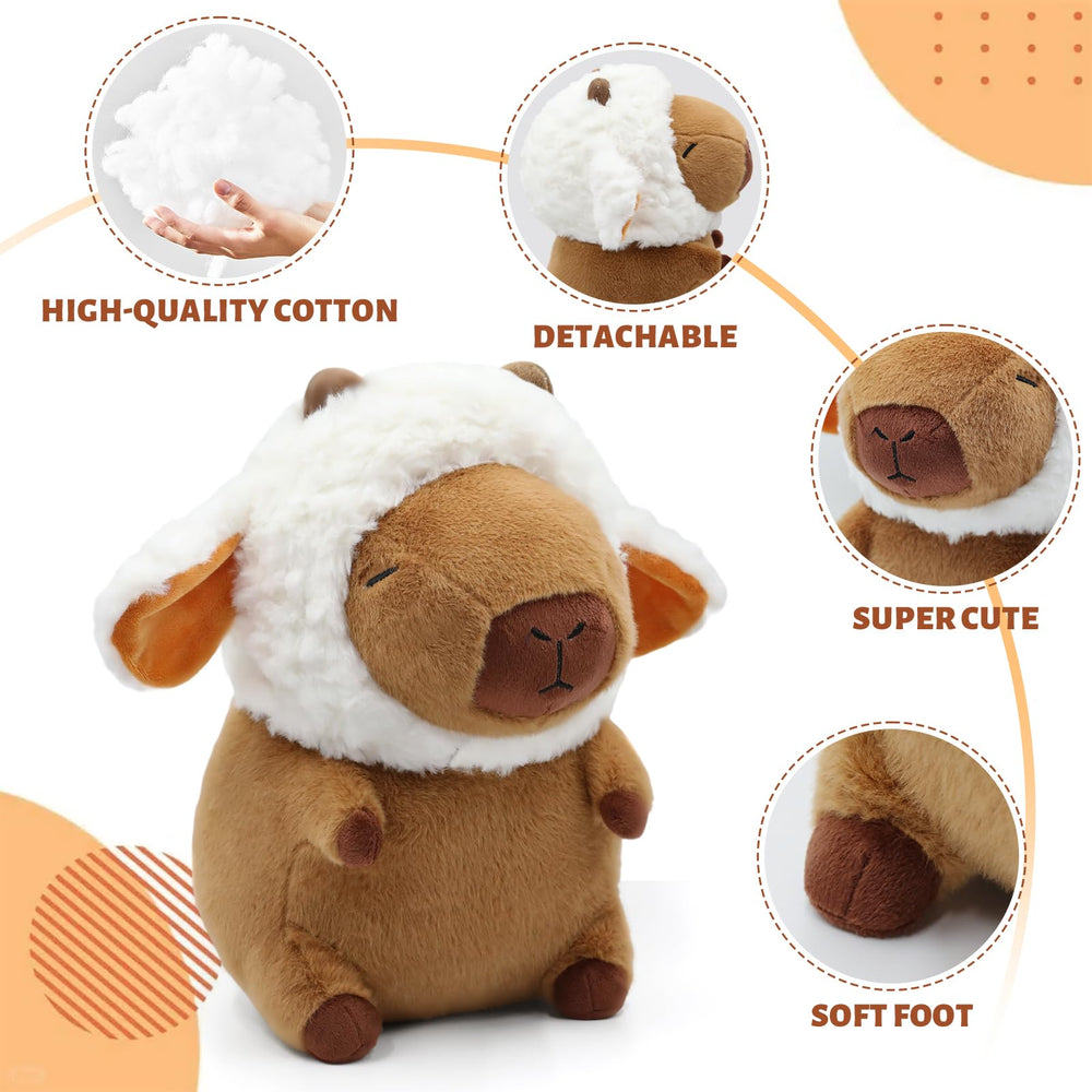 Plupiapio capybara plush with tiger hat for imaginative play