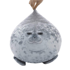 Plupiapio Seal Pillow shows detailed eyes and nose for lifelike charm.