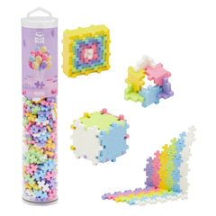 Plus Plus 240-piece pastel blocks in a tube for creative play and open-ended learning.