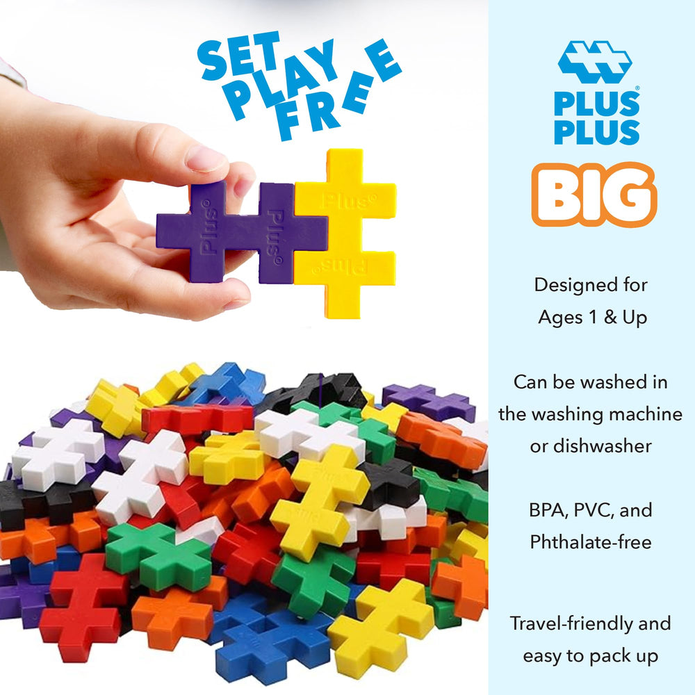 PLUS PLUS BIG BPA-free and phthalate-free Danish design ensures safe play.