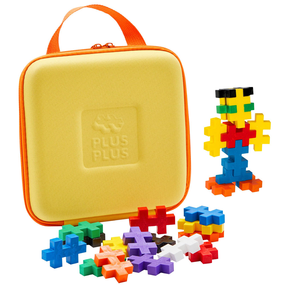 PLUS PLUS big travel case open with interlocking bricks for on the go play