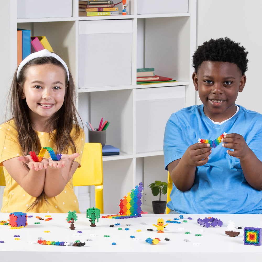 Plus Plus Build in Action kids building together for cooperative play.
