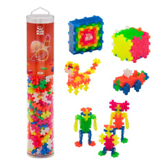 Plus-Plus Neon 240-piece tube for open-ended creative building.