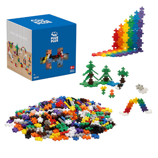 PLUS PLUS Open Play Set with 600 colorful bricks for creative play