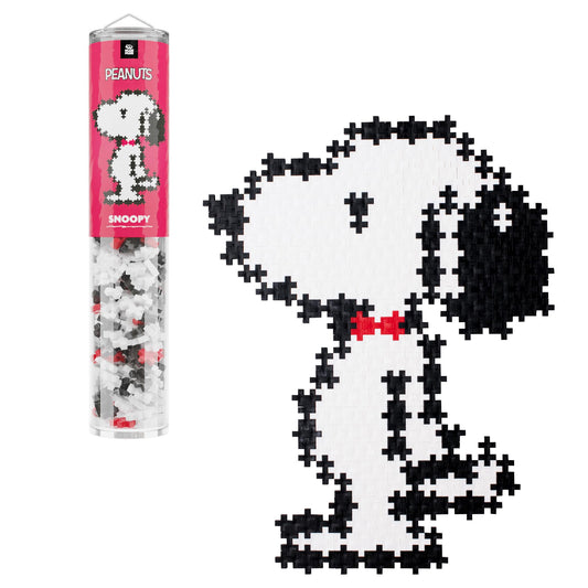 Plus Plus Snoopy puzzle design with interlocking pieces for creative play.