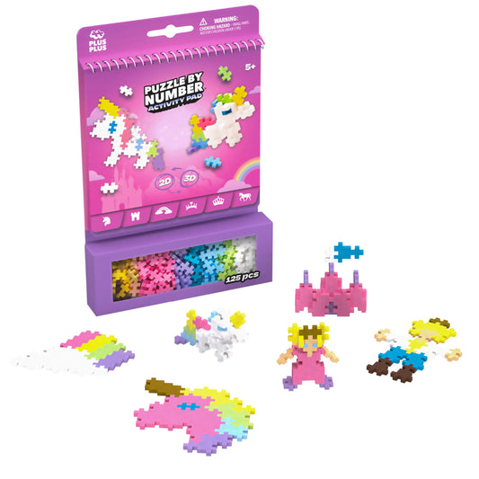 Plus Plus Puzzle by Number travel pad with secure storage for on the go play