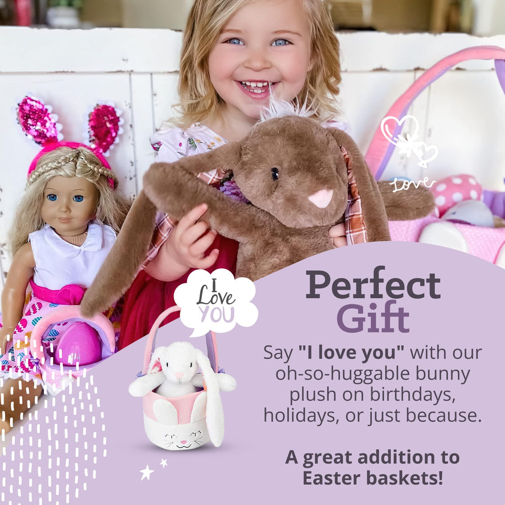 PLUSHIBLE brown Easter Bunny plush toy displayed for classic kid-friendly design.