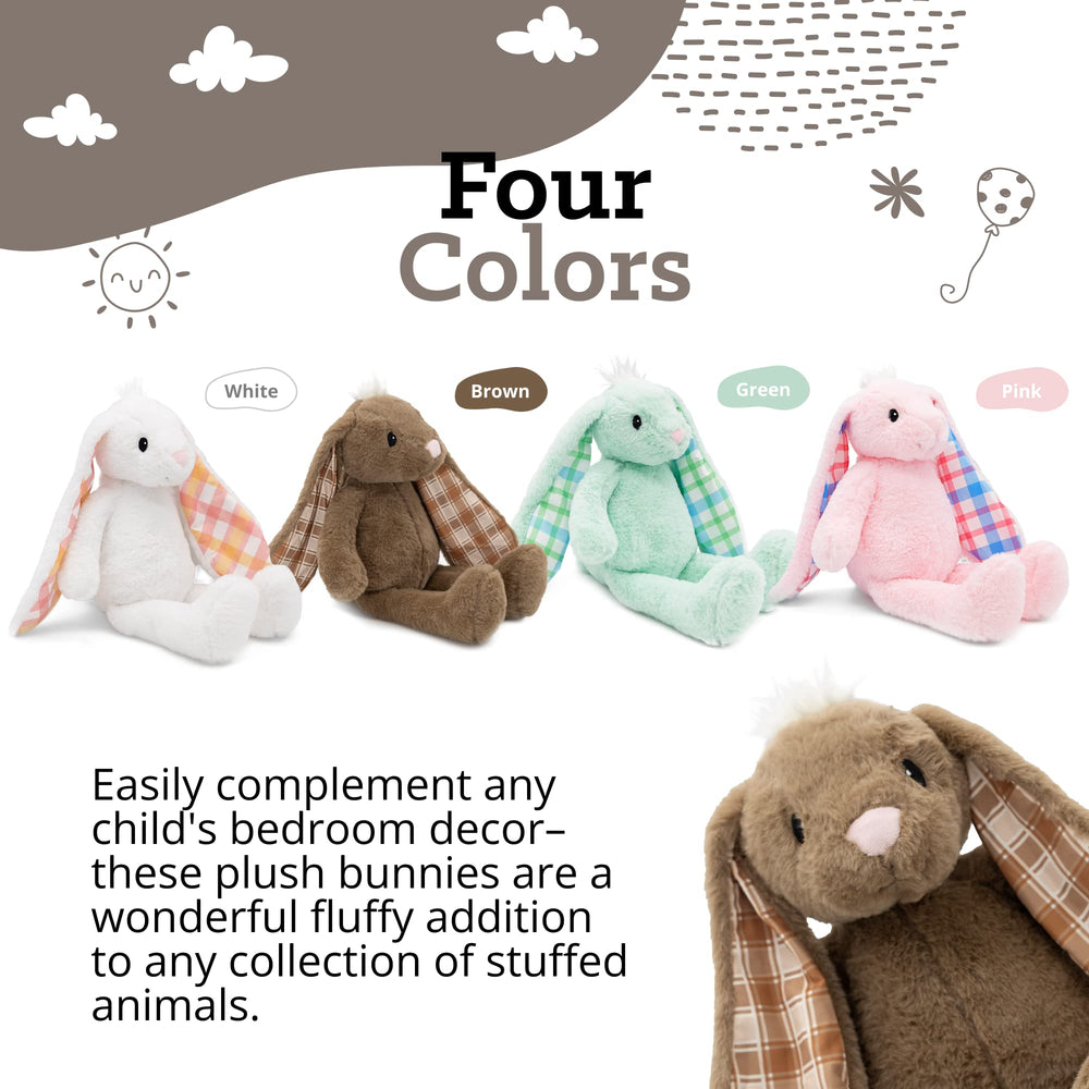 PLUSHIBLE bunny travel companion plush, durable for car trips and adventures.
