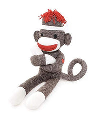 Plushland Brown Original Sock Monkey full-body pose, great for playtime and storytelling.