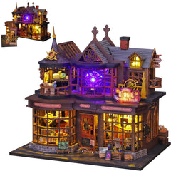 Plustopoy DIY miniature house with open door, inviting hands-on creativity.