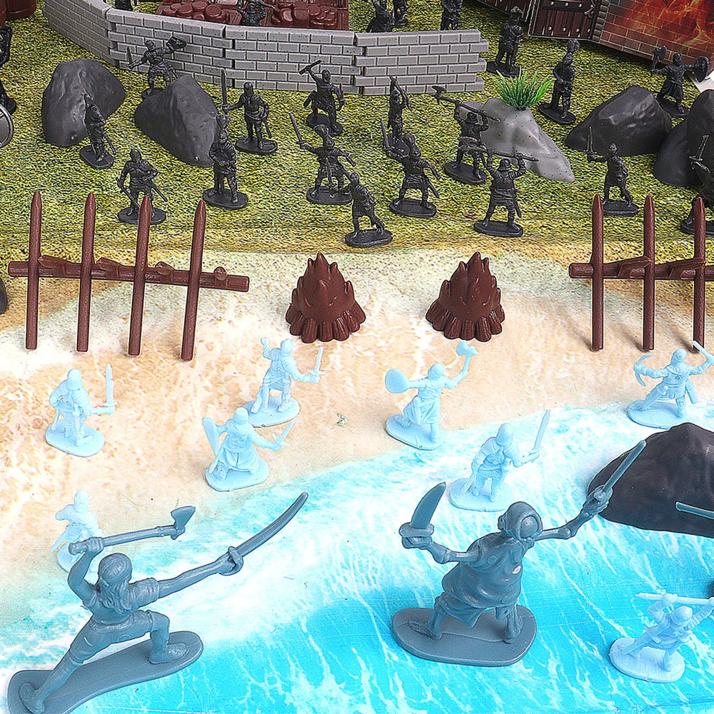 Plustopoy dragons with castle elements for dramatic scene-building