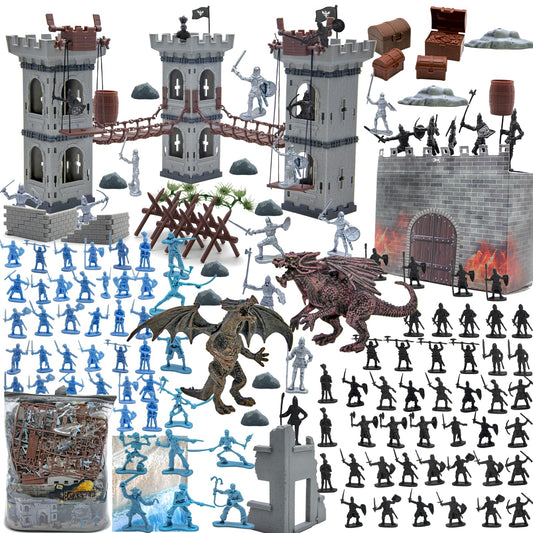 Plustopoy medieval castle toy set for imaginative play and DIY building