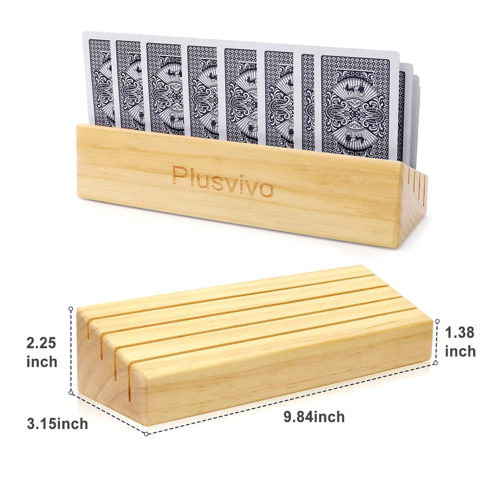 plusvivo card holder in use illustrates hands-free play and comfortable handling.