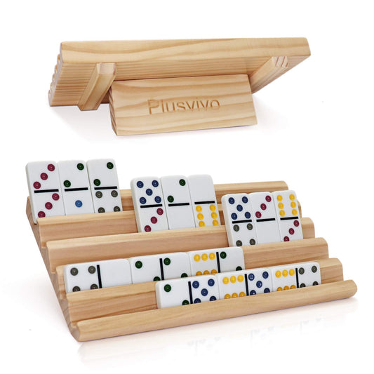 Plusvivo Domino Racks Set 2 back view with adjustable stand for easy viewing
