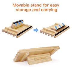 Plusvivo Domino Racks Set 2 front view with five ascending slots for quick organization