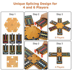 Plusvivo Marble Board Game, table scene for 4–6 players during a session