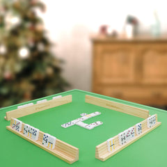 Plusvivo multi-player domino game setup for Mexican Train and Chicken Foot.