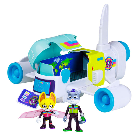 P.M.I. R.O.N. Jet Playset opened to reveal a command center for imaginative missions.
