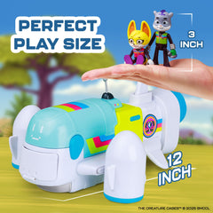 P.M.I. R.O.N. Jet Playset includes interactive zones for immersive play sessions.