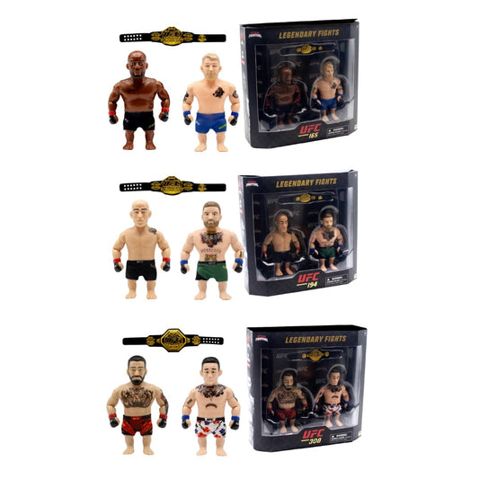 PMI UFC 4.5-inch Legendary Fights Jon Jones vs Alexander Gustafsson figure in dynamic pose for display.