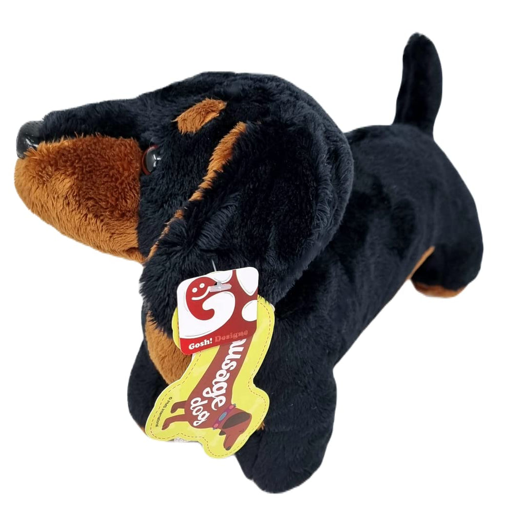 PMS Sausage Dachshund Plush Toy in sitting position ideal for display.