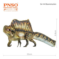 PNSO Spinosaurus 35 Essien side profile enhances display silhouettes and learning visuals.