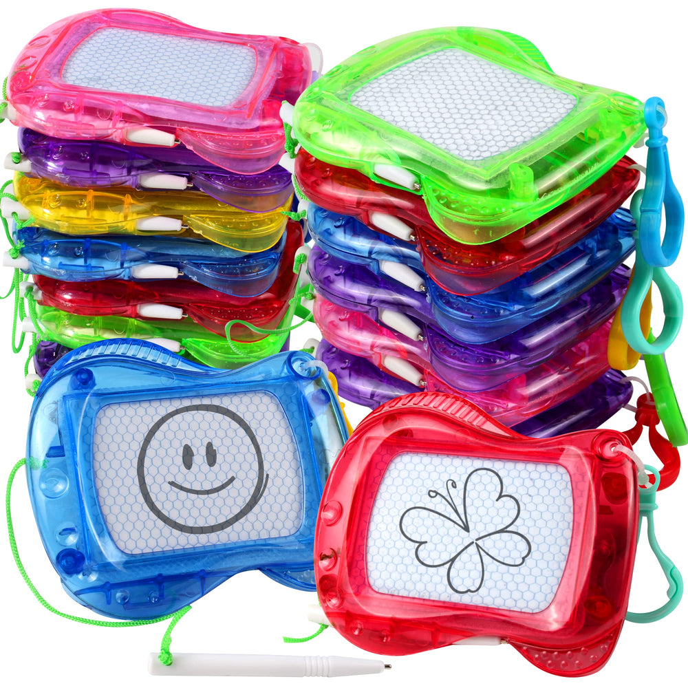 Pnsicei 16-pack mini magnetic drawing boards with backpack clip for mess-free creativity.