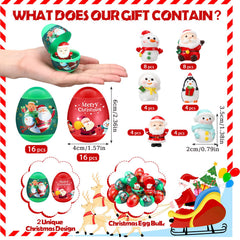 Poen eggs openable surprise inside with six character styles for holiday party favors.