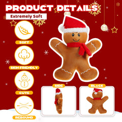 Poen gingerbread man pillow soft plush material emphasizes cozy hugs