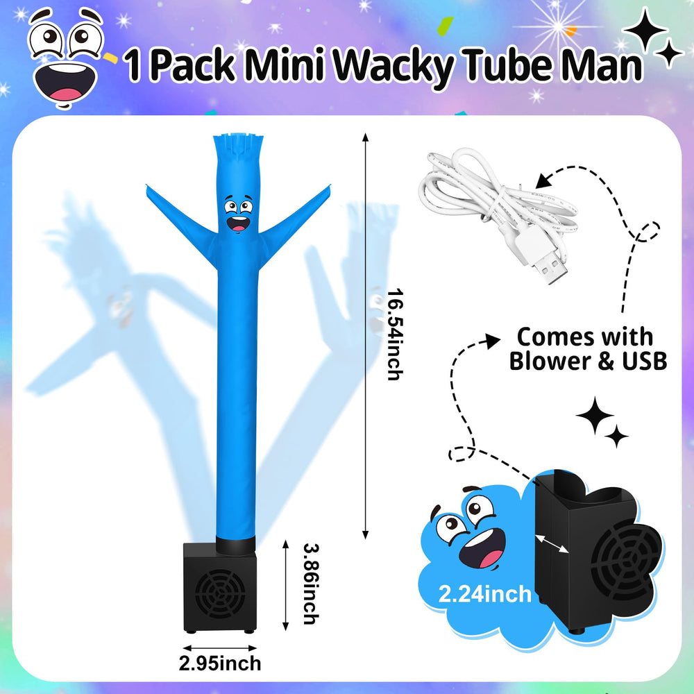 Poen inflatable tube guy with blower unit ready for desktop setup