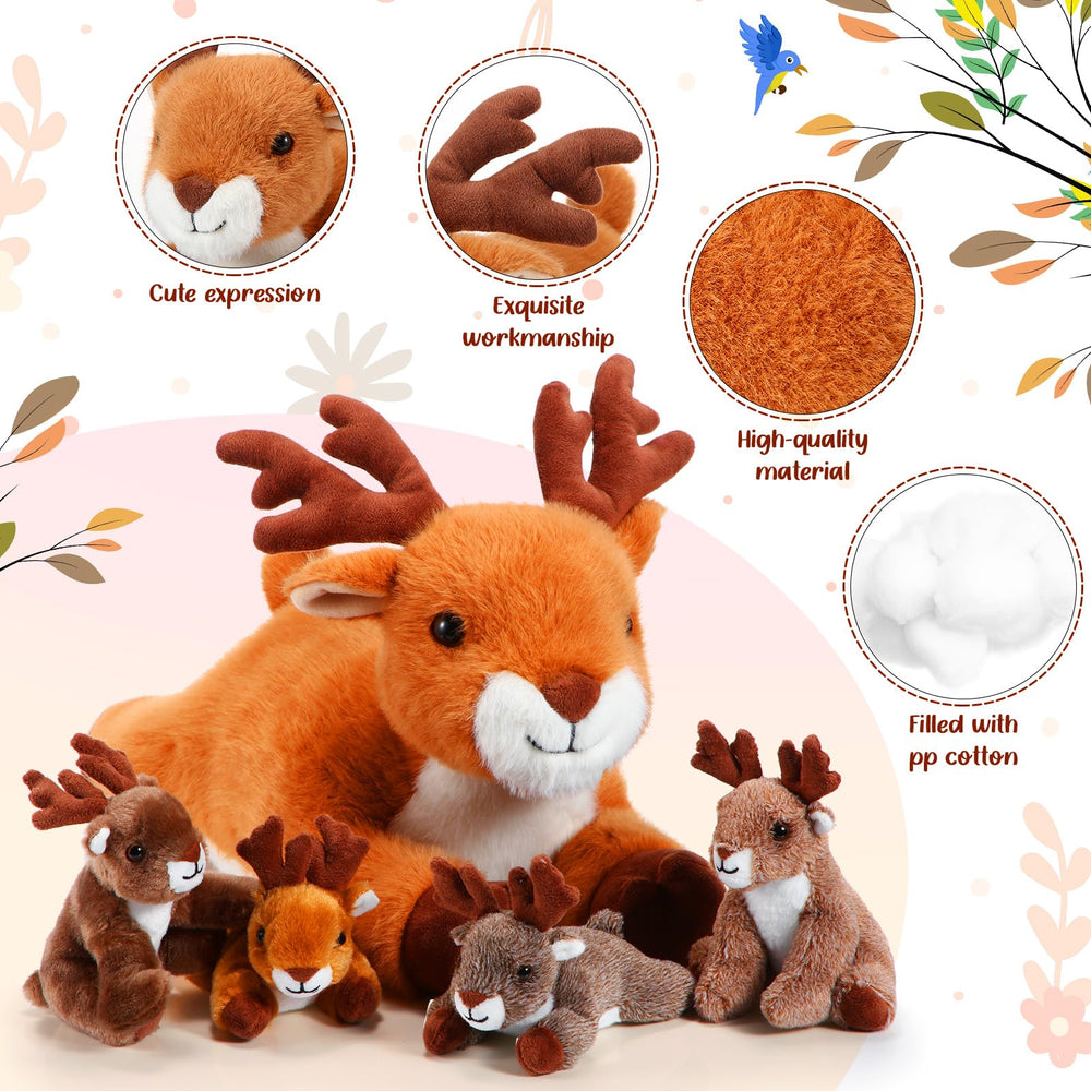 Poen Plush Deer fawn 2 sitting, soft and safe for children during storytelling.