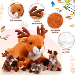 Poen Plush Deer fawn 2 sitting, soft and safe for children during storytelling.