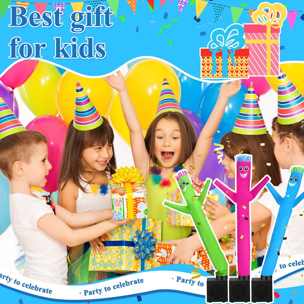 Poen inflatable tubeman set shows three vivid expressions for varied moods.