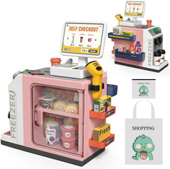 POFJOEQ cash register coffee feature enhances imaginative play.