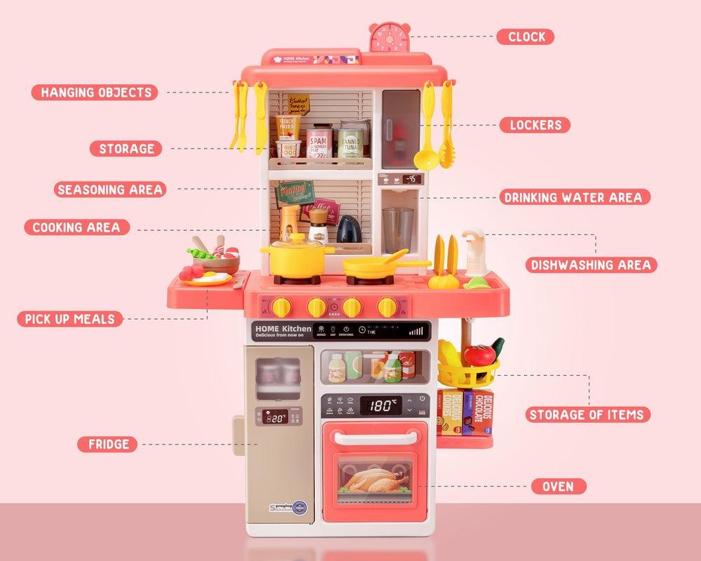 POFJOEQ Kids Kitchen Play Set durable, child-friendly construction for safe, long-lasting use.