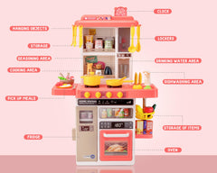 POFJOEQ Kids Kitchen Play Set durable, child-friendly construction for safe, long-lasting use.
