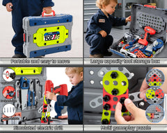 POFJOEQ puzzle board and storage bins help keep parts organized