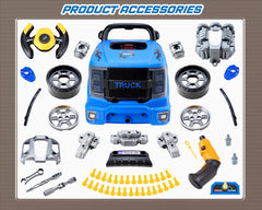 POFJOEQ truck engine toy with integrated storage for organized parts