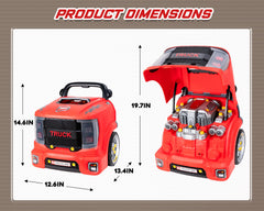 POFJOEQ truck engine toy with lights-and-sounds enhances immersive pretend play