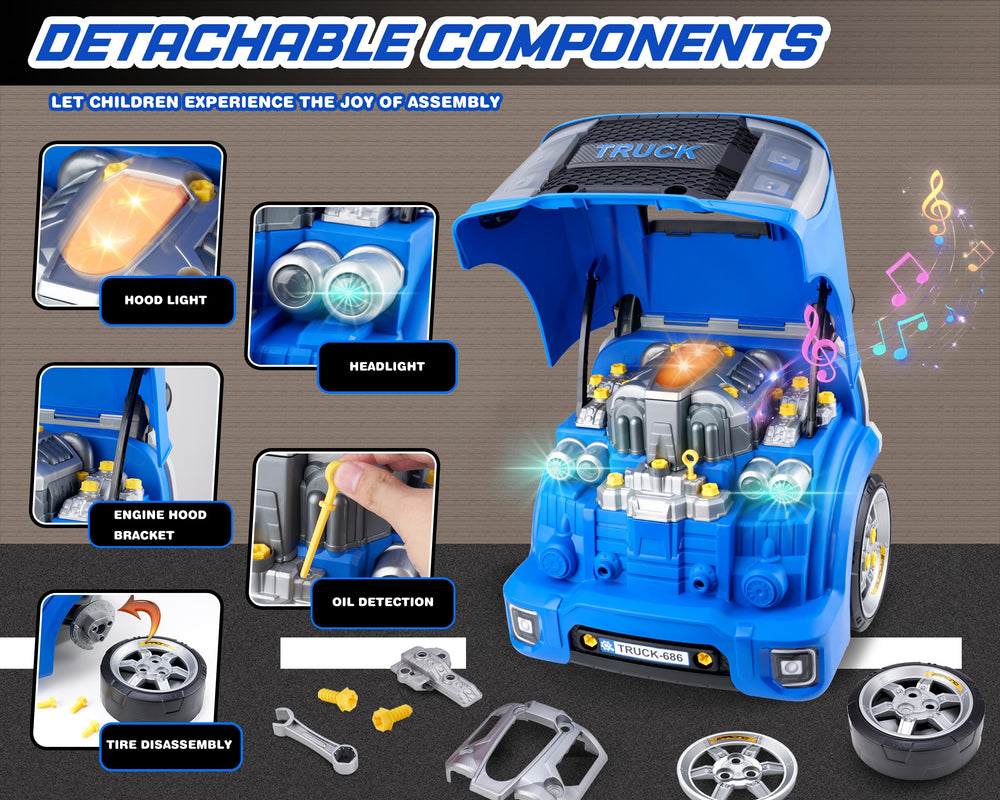 POFJOEQ engine toy featuring a real drill for authentic tactile experience