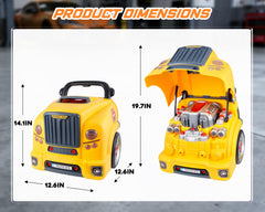 pofjoeq truck engine toy showing wheels removal for maintenance practice