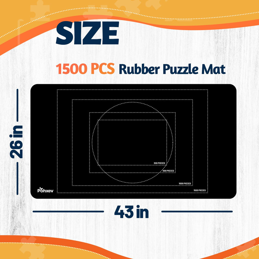 Pohxev black puzzle surface provides high-contrast visibility for pieces.