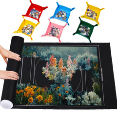 Pohxev puzzle mat roll-up with smooth top for secure piece handling
