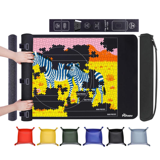 Pohxev puzzle mat rollup crease-free surface for 46x26 inch puzzles