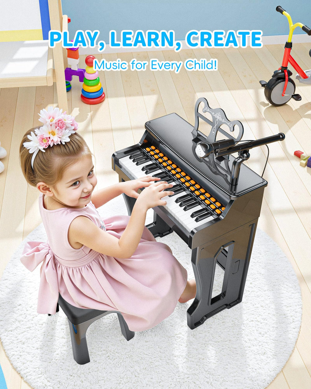 Poiacmvoia toddler musical exploration encourages creativity and beat recognition.