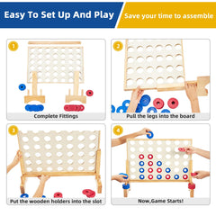 Pointyard giant 4-in-a-row playfield measures 26 by 22 inches.
