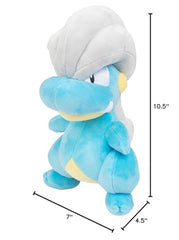 Pokémon Bagon 8-Inch Plush shelf display, collectable for fans.