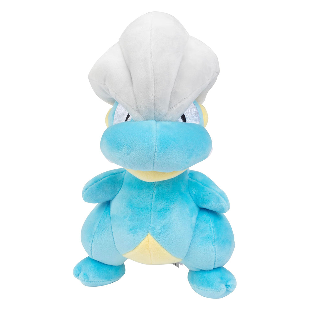Pokémon Bagon 8-Inch Plush soft fabric, gentle on kids, great for bedtime.