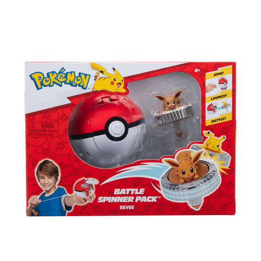 Pokémon Battle Spinner Eevee front view shows authentic cartoon-inspired design for immersive battles.
