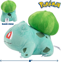 Pokémon Bulbasaur plush 8-inch side view ideal for on-the-go cuddles